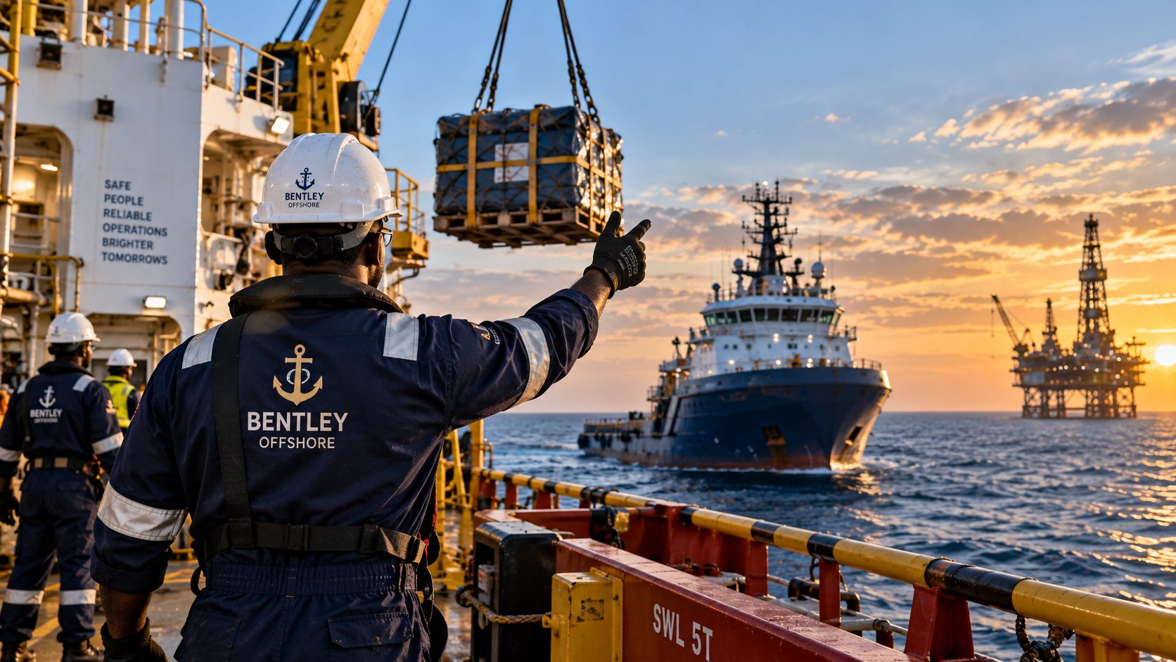 Bentley Offshore crew supporting offshore marine operations.